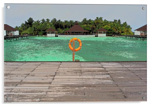 Pool bar in Maldives Acrylic by mark humpage