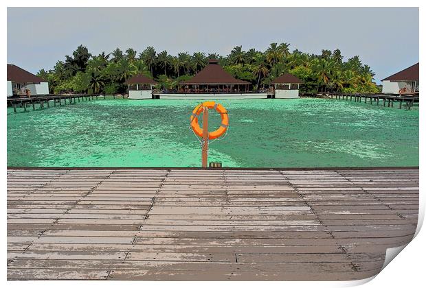 Pool bar in Maldives Print by mark humpage
