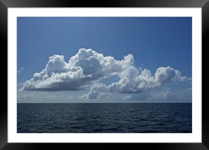 Clouds over sea in Maldives Framed Mounted Print by mark humpage