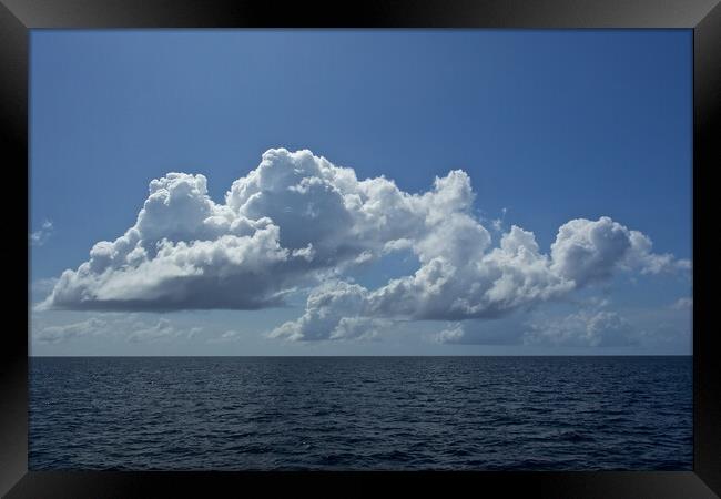 Clouds over sea in Maldives Framed Print by mark humpage