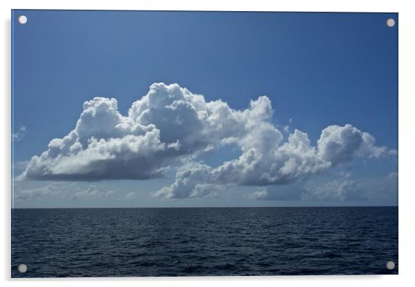 Clouds over sea in Maldives Acrylic by mark humpage