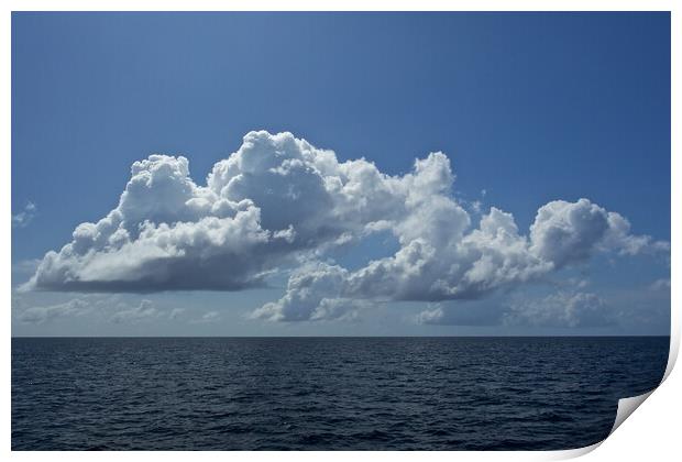 Clouds over sea in Maldives Print by mark humpage