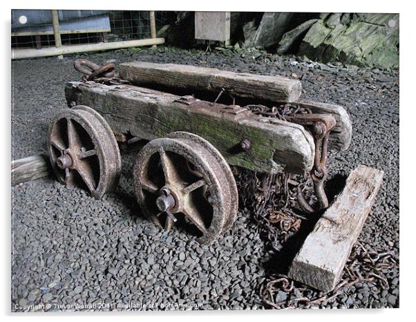 Welsh slate mine trolley Acrylic by Trevor Worrall