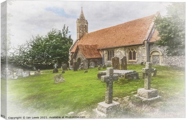 Church of St Mary at Ipsden Oxfordshire Canvas Print by Ian Lewis