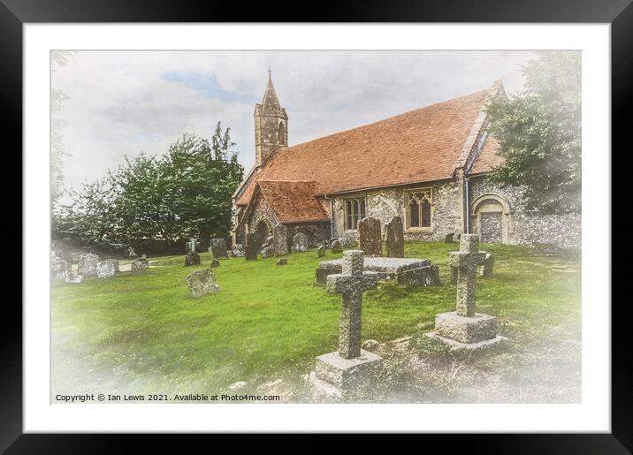 Church of St Mary at Ipsden Oxfordshire Framed Mounted Print by Ian Lewis