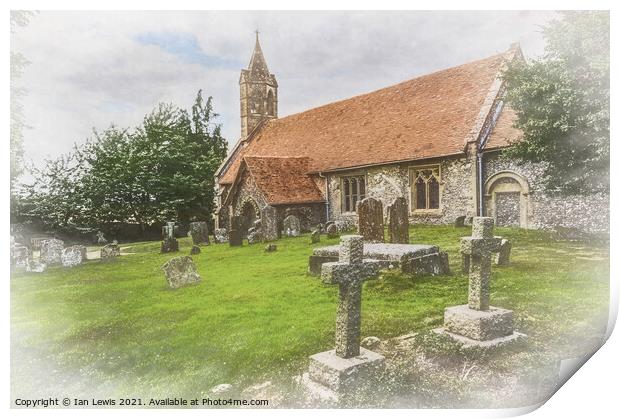 Church of St Mary at Ipsden Oxfordshire Print by Ian Lewis