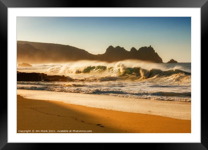 Crashing Wave in Cornwall Framed Mounted Print by Jim Monk