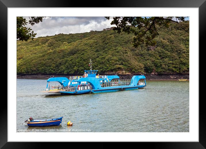 King Harry Ferry, Cornwall  Framed Mounted Print by Jim Monk