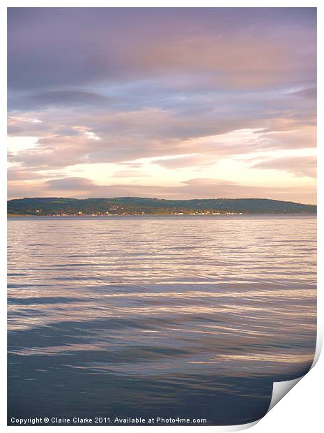 Belfast Lough at Dusk Print by Claire Clarke