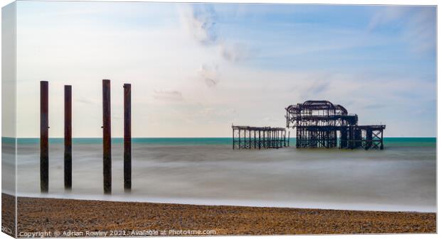 West Pier Long Exposure  Canvas Print by Adrian Rowley