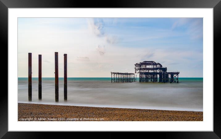 West Pier Long Exposure  Framed Mounted Print by Adrian Rowley
