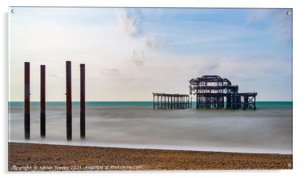 West Pier Long Exposure  Acrylic by Adrian Rowley