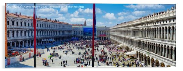 St. Mark's Square, Venice, Italy, Panorama Acrylic by Navin Mistry