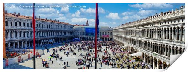 St. Mark's Square, Venice, Italy, Panorama Print by Navin Mistry