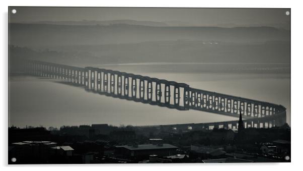 Tay Bridge on a Misty Morning Acrylic by Keith Rennie
