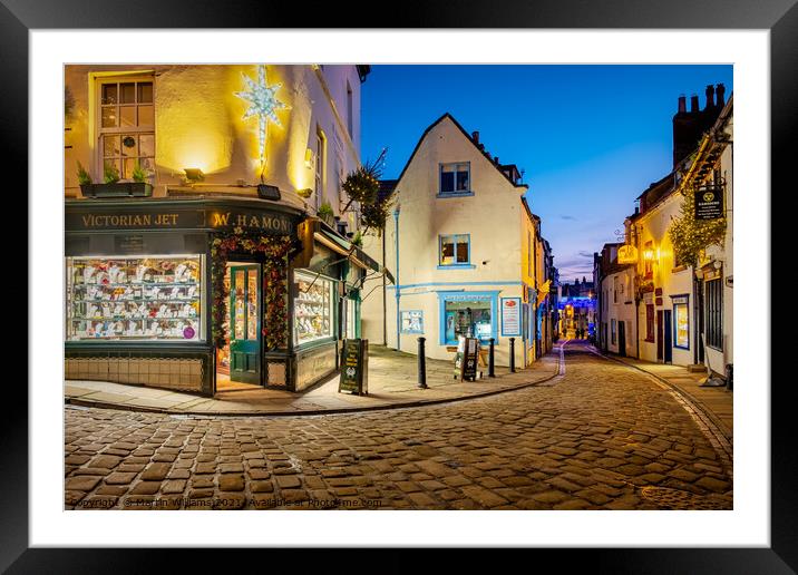 Night at Church Street, Whitby, North Yorkshire Framed Mounted Print by Martin Williams