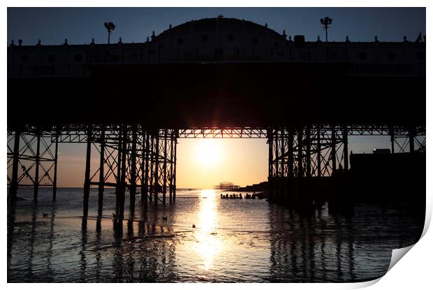 Brighton Pier Sunset Print by Neil Overy