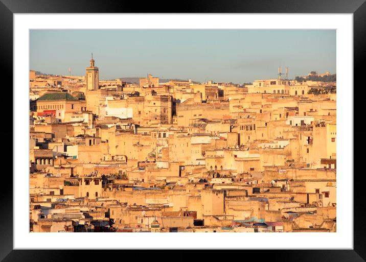 The Medina in Fez, Morocco in the early monring light Framed Mounted Print by Neil Overy