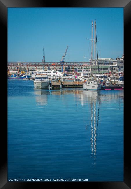 Sail boat, Cape Town Harbour, South Africa Framed Print by Rika Hodgson
