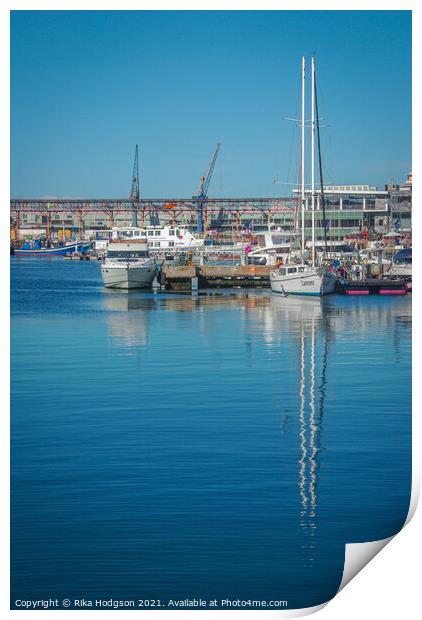 Sail boat, Cape Town Harbour, South Africa Print by Rika Hodgson