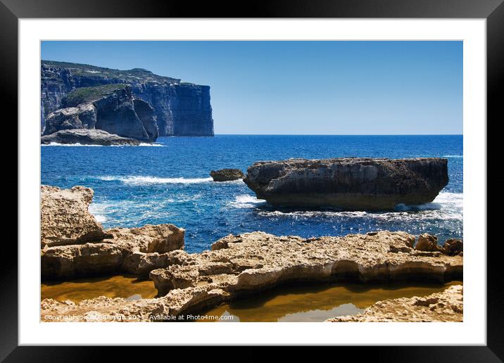Dwejra Bay, Gozo, Republic of Malta Framed Mounted Print by Kasia Design