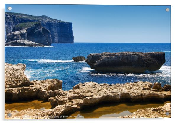 Dwejra Bay, Gozo, Republic of Malta Acrylic by Kasia Design