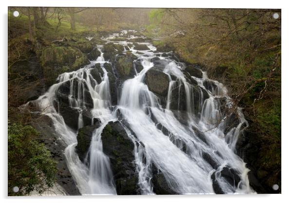 Swallow Falls, Betws-y-Coed, Snowdonia Acrylic by Andrew Kearton