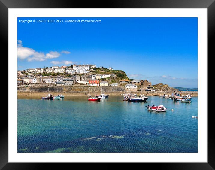 Mevagissey harbour  Framed Mounted Print by DAVID FLORY