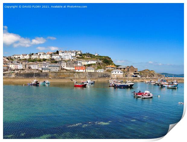 Mevagissey harbour  Print by DAVID FLORY