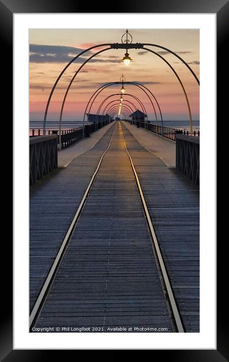 Southport Pier at sunset  Framed Mounted Print by Phil Longfoot