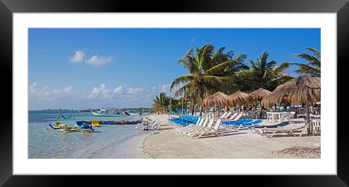 Beach at Mahahual along the Costa Maya, Yucatan, Mexico Framed Mounted Print by Arterra 