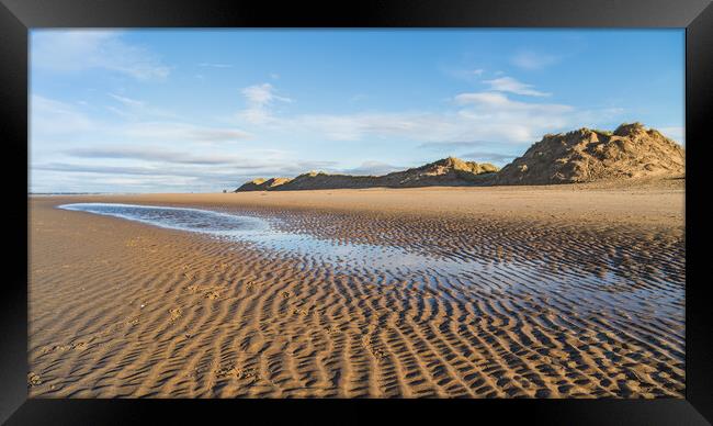 Ripples in the sand on Formby beach Framed Print by Jason Wells