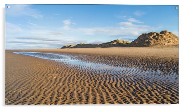 Ripples in the sand on Formby beach Acrylic by Jason Wells