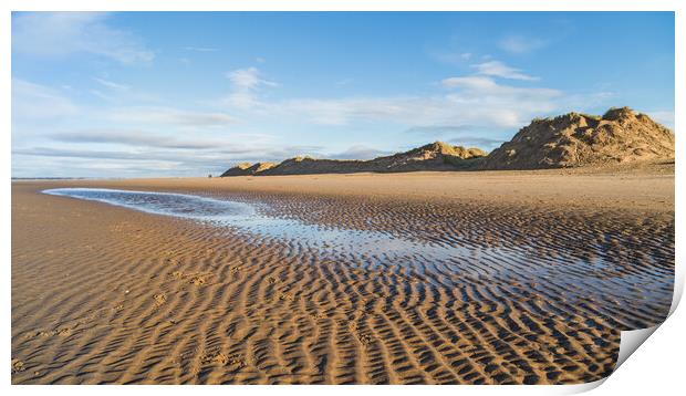 Ripples in the sand on Formby beach Print by Jason Wells
