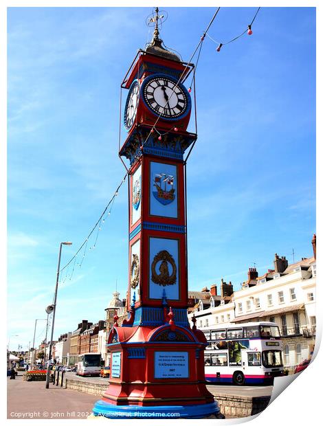  Commemoration Clocktower. Print by john hill