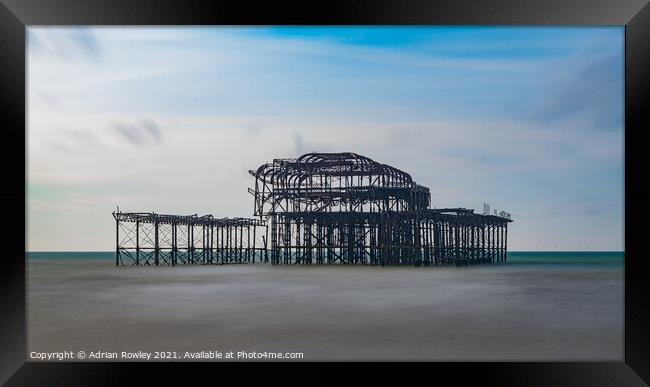 West Pier Long Exposure  Framed Print by Adrian Rowley