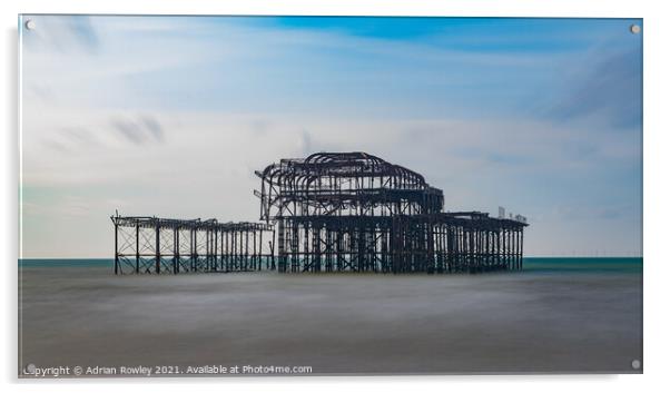West Pier Long Exposure  Acrylic by Adrian Rowley