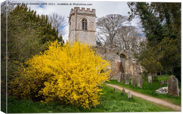 Ayot St Lawrence Church Canvas Print by Jo Sowden