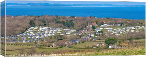 Whitecliff Bay Holiday Park Panorama Canvas Print by Wight Landscapes