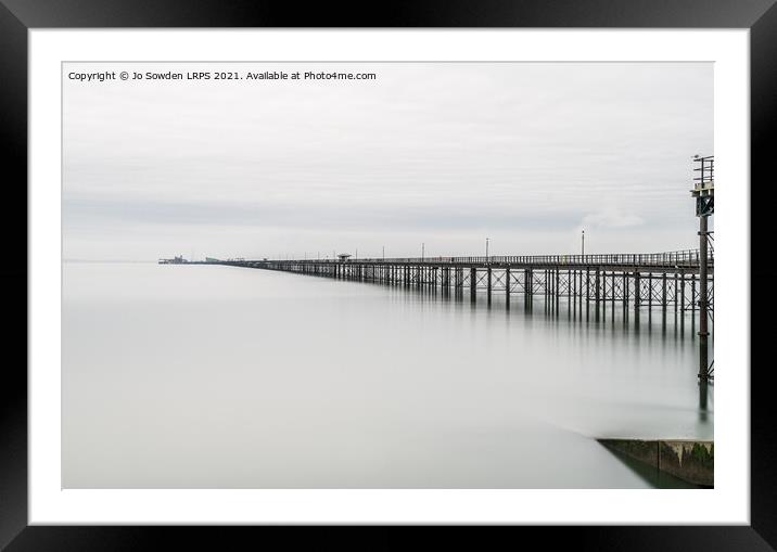 Southend Pier at High tide Framed Mounted Print by Jo Sowden