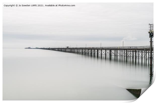 Southend Pier at High tide Print by Jo Sowden
