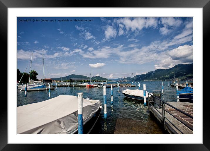 Iseo Town Marina, Italy Framed Mounted Print by Jim Jones