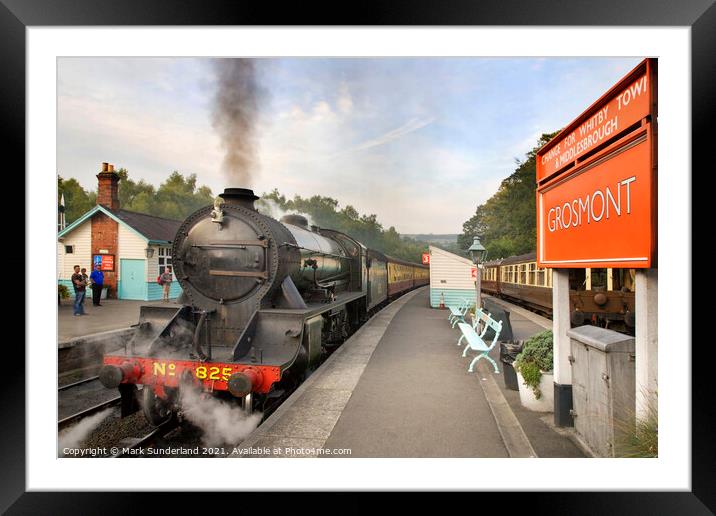 Steam Locomotive at Grosmont Station Framed Mounted Print by Mark Sunderland