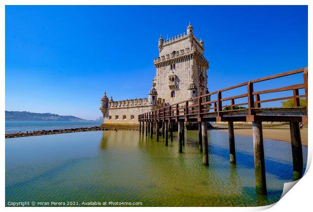 Belem Tower, Lisbon, Portugal Print by Hiran Perera