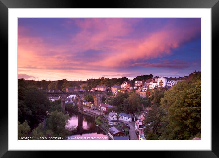 Knaresborough Viaduct at Dusk Framed Mounted Print by Mark Sunderland