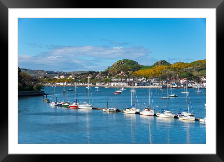 Boats at Deganwy, North Wales Framed Mounted Print by Andrew Kearton