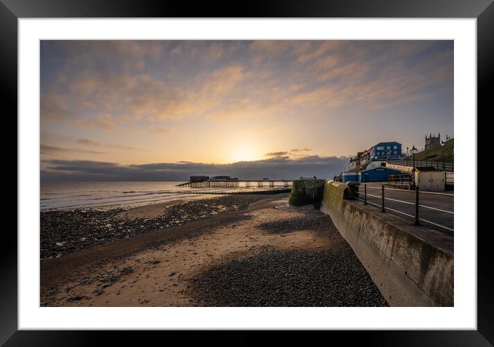 Sunrise over Cromer beach and pier Framed Mounted Print by Gary Pearson