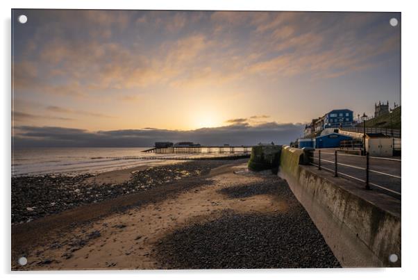 Sunrise over Cromer beach and pier Acrylic by Gary Pearson