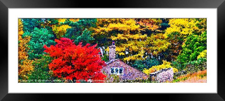 Autumn Leaves Watercolour Framed Mounted Print by Graham Lathbury
