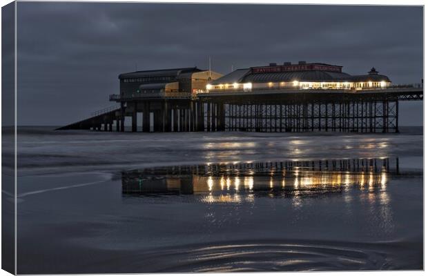 Reflections of the end of the pier at Cromer Canvas Print by Gary Pearson